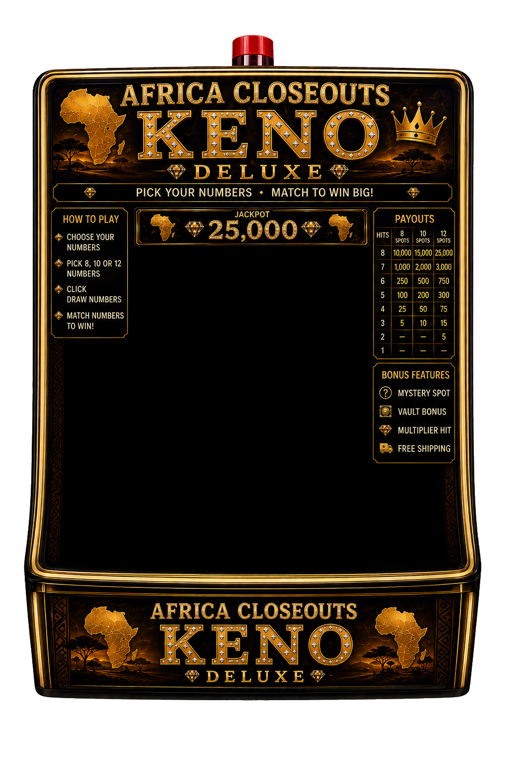 Africa Closeouts KENO