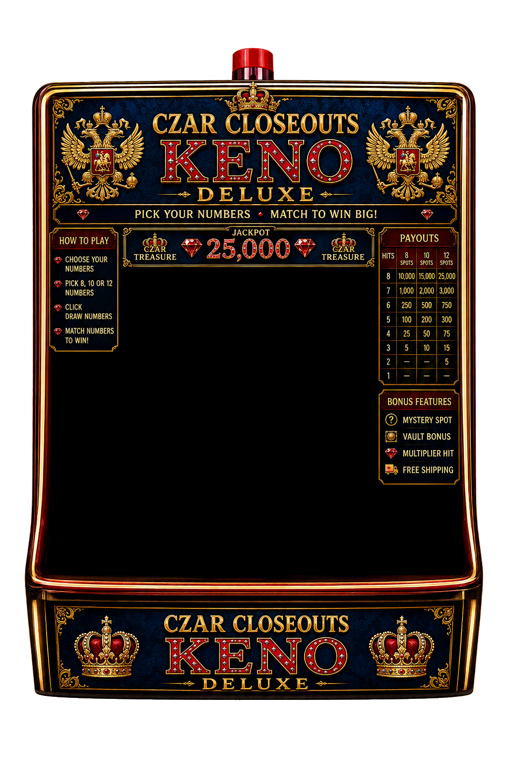 Czar Closeouts KENO