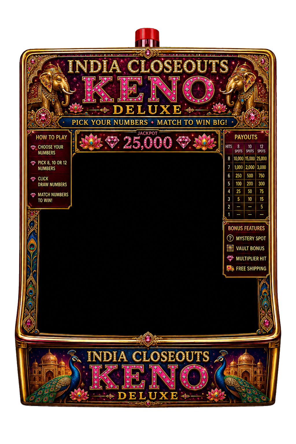 India Closeouts KENO
