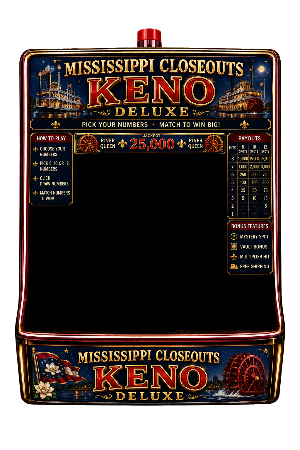 Mississippi Closeouts KENO