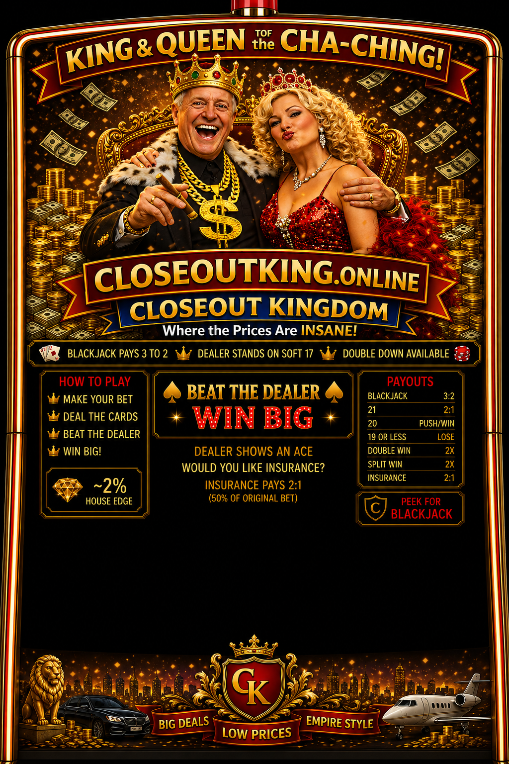 Closeoutking.online BLACKJACK