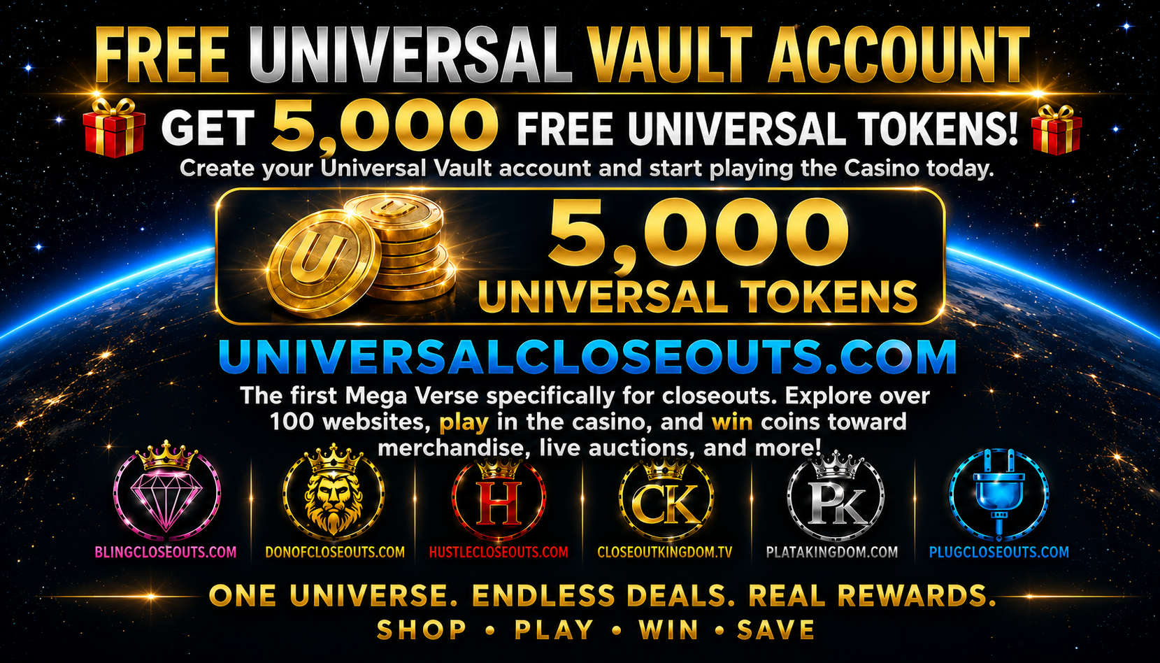 Free Universal Vault account with 5,000 free Universal Tokens