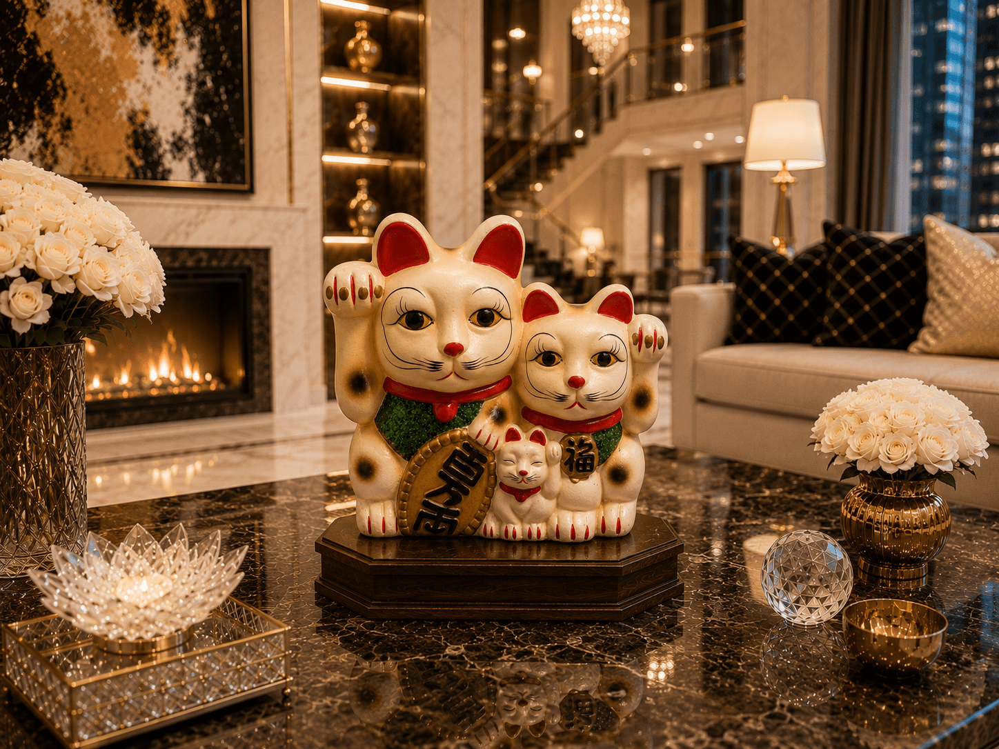 Vintage Kitsch Maneki Neko Good Luck Cat Ceramic Bank - Image 4