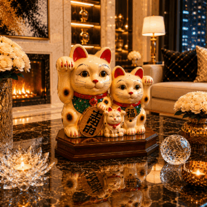 Vintage Kitsch Maneki Neko Good Luck Cat Ceramic Bank
