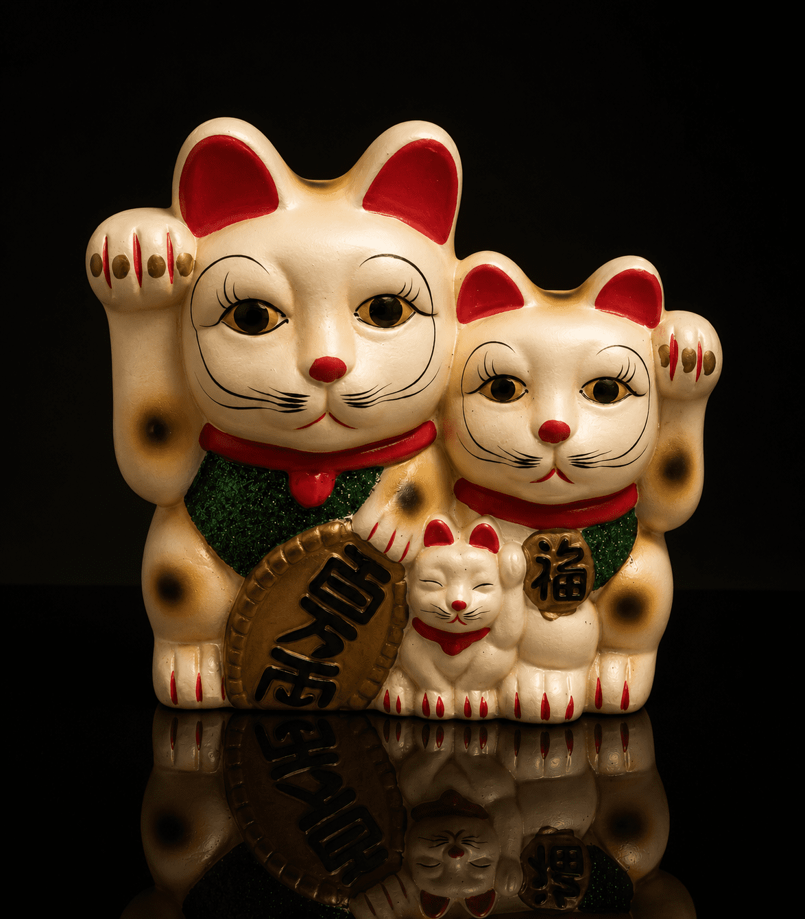 Vintage Kitsch Maneki Neko Good Luck Cat Ceramic Bank - Image 7