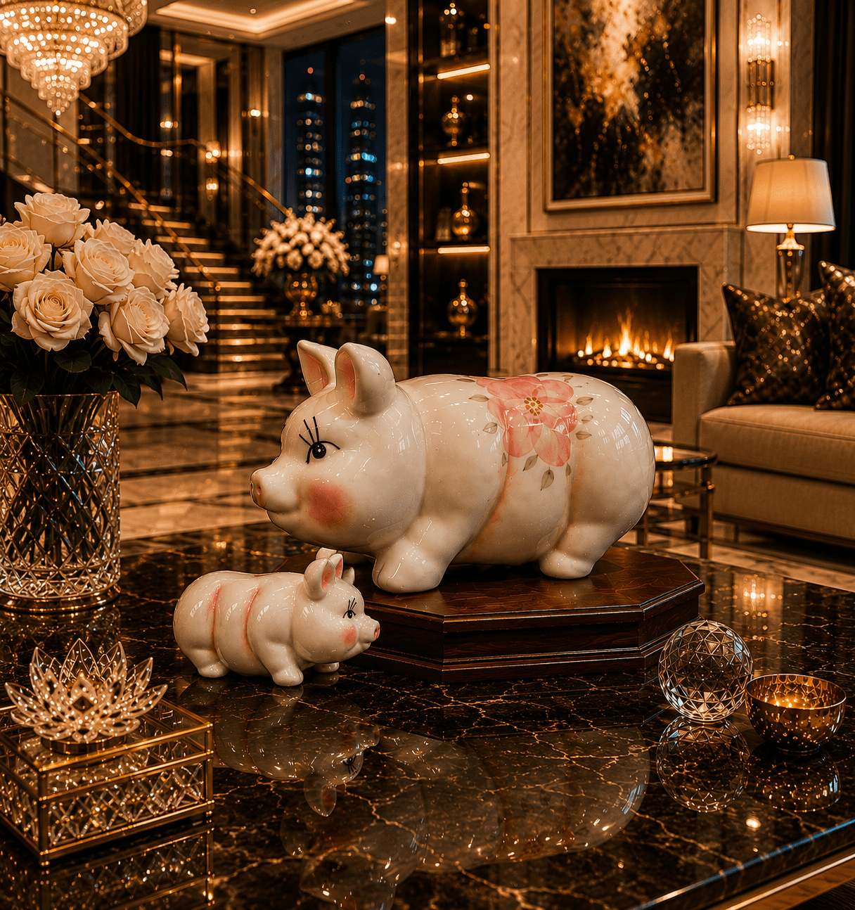 Vintage Miniature Ceramic Piggy Bank