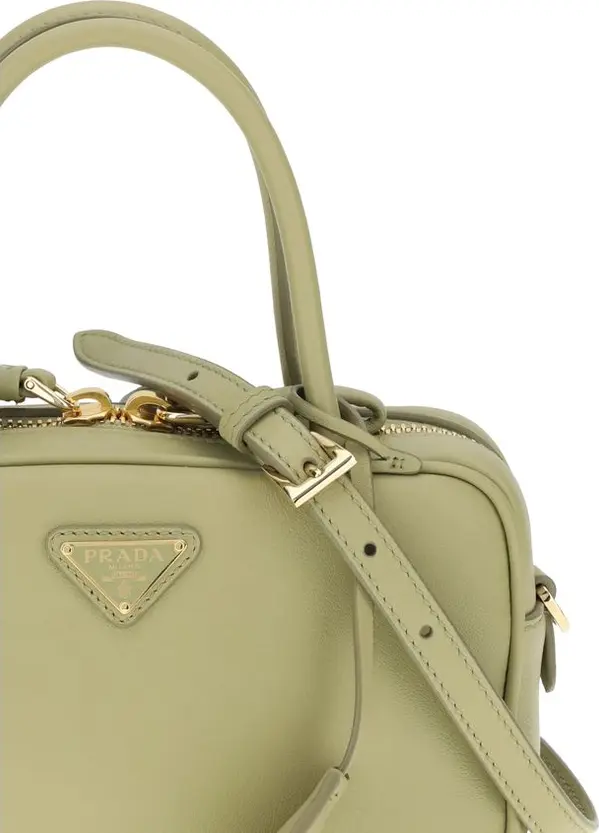 Prada Bicolor Leather Handbag Compact Luxury, Iconic Style - Image 2