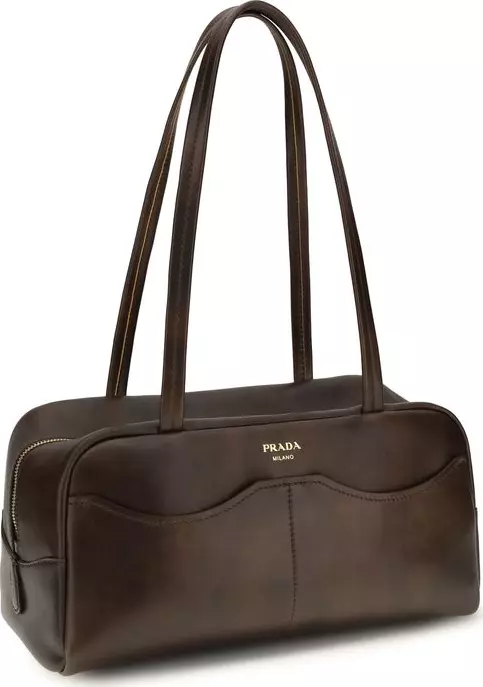 Prada Brown Leather Shoulder Bag Refined Luxury for Everyday Sophistication - Image 4