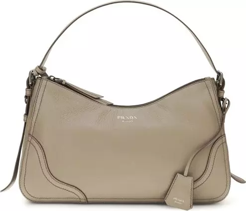 Prada Aimée Large Leather Shoulder Bag Contemporary Luxury with Timeless Elegance