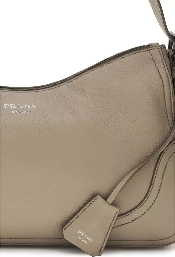 Prada Aimée Large Leather Shoulder Bag Contemporary Luxury with Timeless Elegance - Image 2