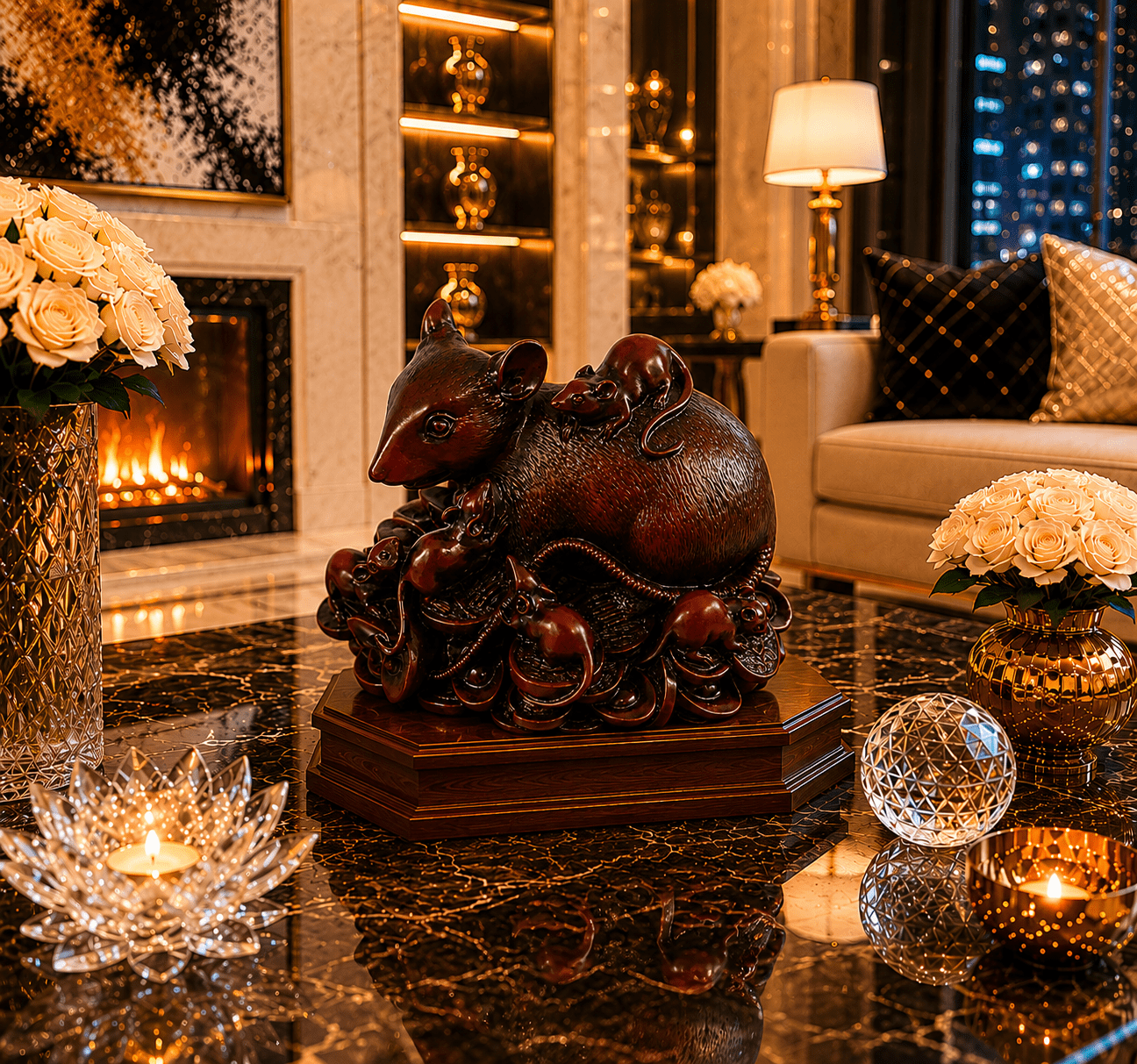 Vintage Lucky Feng Shui Chinese Zodiac Money Rat Figurine - Image 4