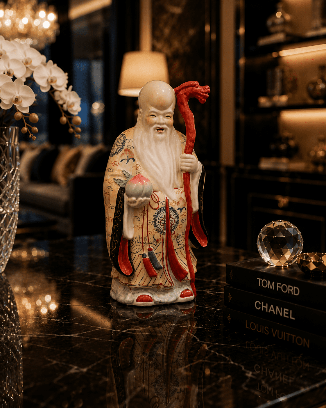 Vintage Chinese Porcelain Shou Lao Figurine - Image 7