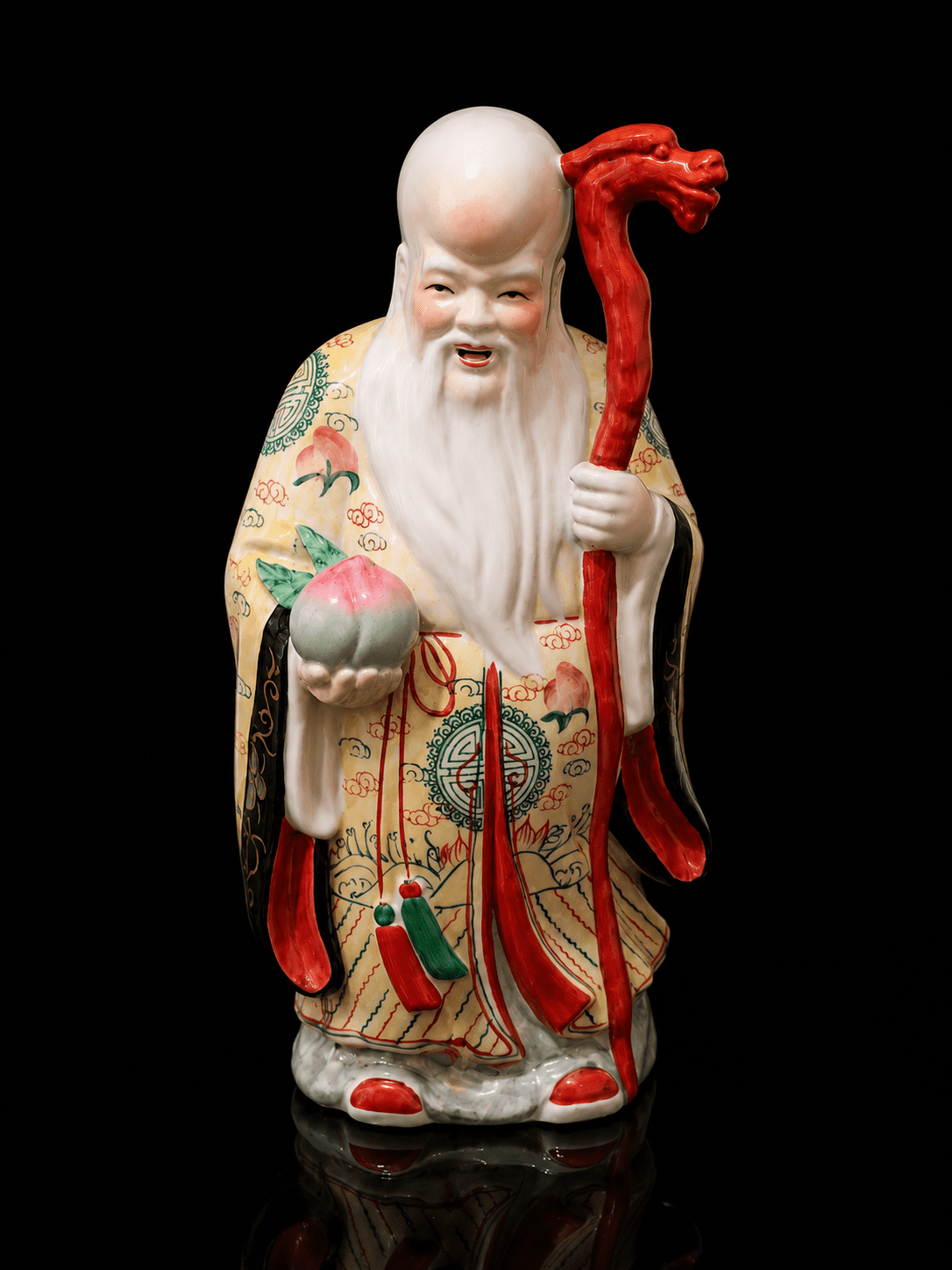 Vintage Chinese Porcelain Shou Lao Figurine - Image 8
