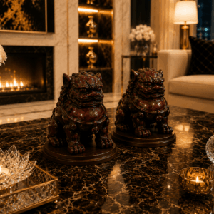 Set Of Vintage Lucky Feng Shui Foo Dog Guardian Lion Figurines