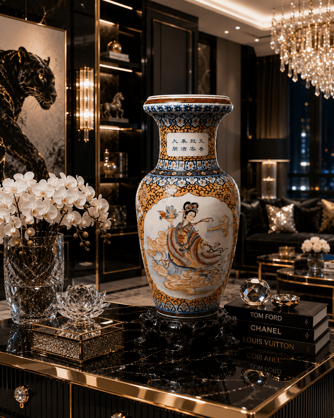 36-Inch Chinese Porcelain Floor Vase Only