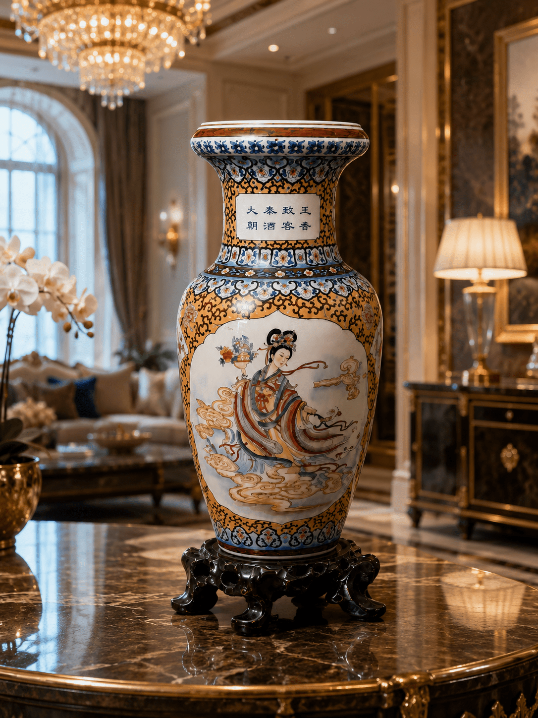 36-Inch Chinese Porcelain Floor Vase Only - Image 6