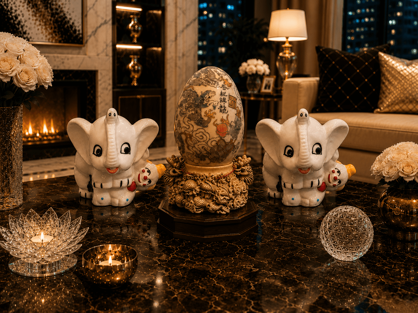 Vintage Lucky Feng Shui Trunk-Up Elephant Figurine - Image 4