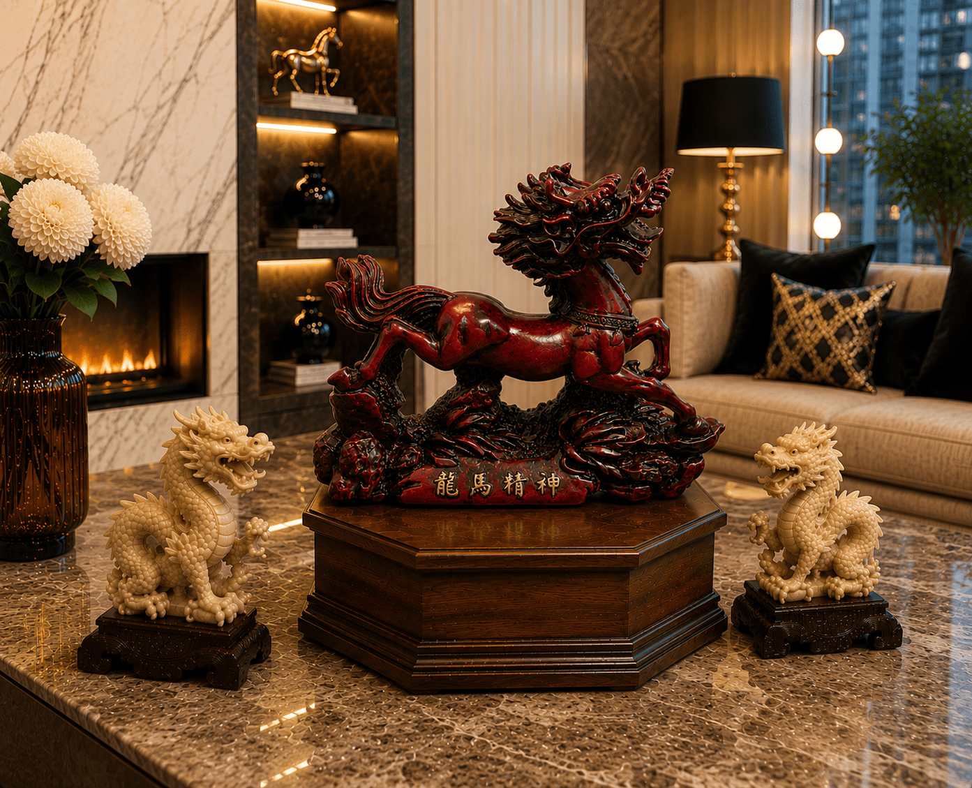 Vintage Feng Shui Mystic Dragon Horse (Longma) Figurine - Image 4