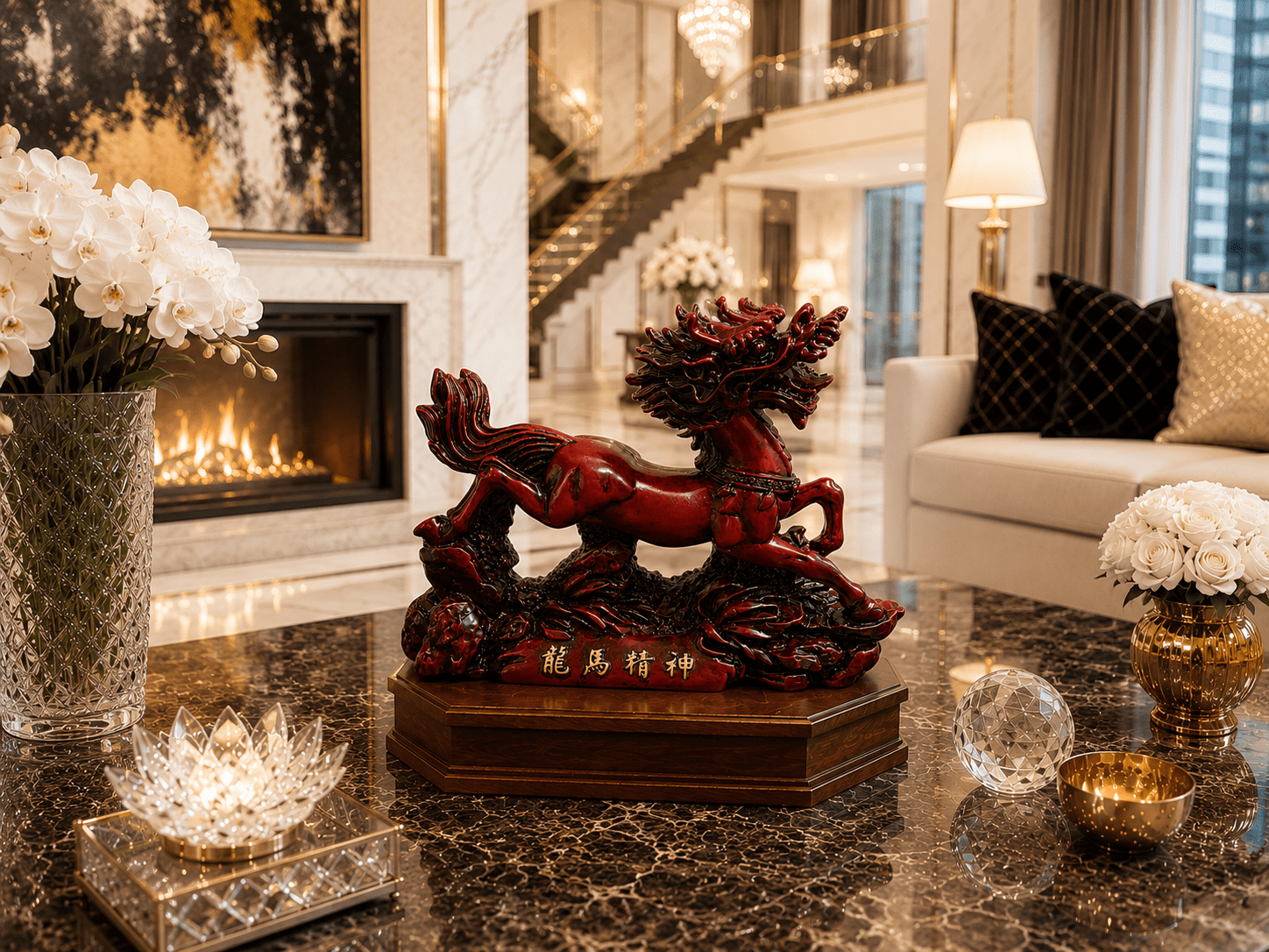 Vintage Feng Shui Mystic Dragon Horse (Longma) Figurine - Image 5