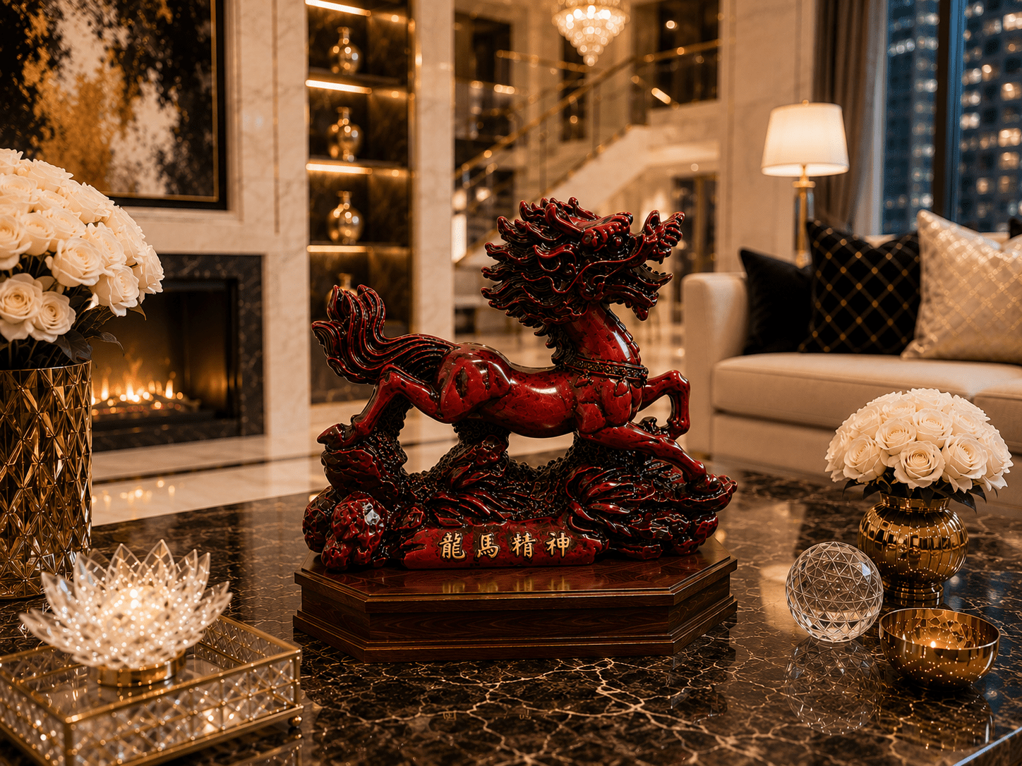 Vintage Feng Shui Mystic Dragon Horse (Longma) Figurine
