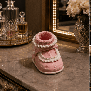 Vintage Pink Baby Bootie Planter Mid-Century Ceramic Nursery Décor